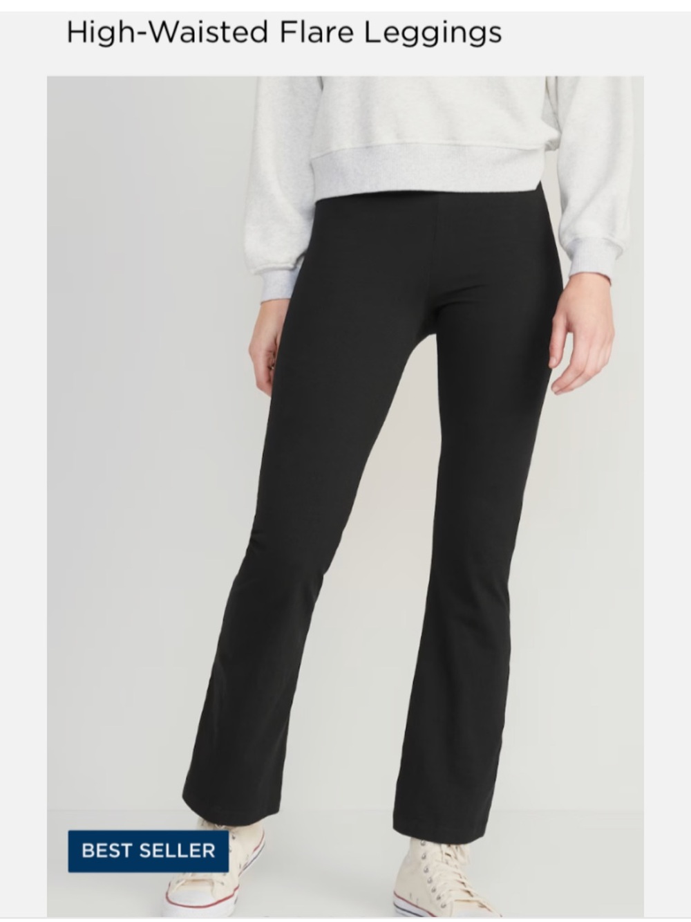 Women Old Navy High-Waisted Flare Leggings - Black Petite Medium